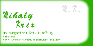 mihaly krix business card